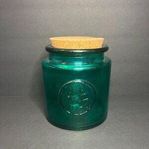 Vidrios San Miguel Authentic 100% Recycled Green Glass Jar w/ Cork Lid 5.5"